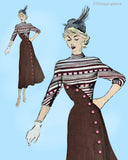 1940s Modes Royale Vintage Sewing Pattern 659 Misses Street Dress Sz 35.5 Bust