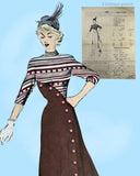 1940s Modes Royale Vintage Sewing Pattern 659 Misses Street Dress Sz 35.5 Bust