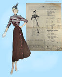 1940s Modes Royale Vintage Sewing Pattern 659 Misses Street Dress Sz 35.5 Bust