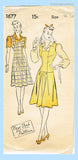 1940s Vintage New York Sewing Pattern 1677 Uncut Misses Jumper Dress Size 34 B