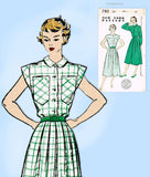 New York 780: 1940s Uncut Misses Shirtwaist Dress Sz 37 B Vintage Sewing Pattern