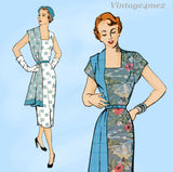 New York 916: 1950s Uncut Misses Slender Dress Sz 32 B Vintage Sewing Pattern