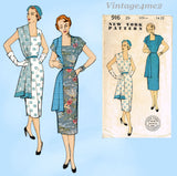 New York 916: 1950s Uncut Misses Slender Dress Sz 32 B Vintage Sewing Pattern