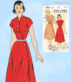 New York 994: 1950s Uncut Junior Misses Dress Sz 33 B Vintage Sewing Pattern
