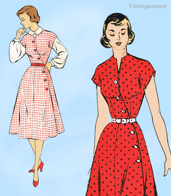 New York 994: 1950s Uncut Junior Misses Dress Sz 33 B Vintage Sewing Pattern
