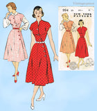 New York 994: 1950s Uncut Junior Misses Dress Sz 33 B Vintage Sewing Pattern
