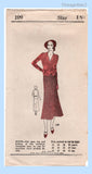 Own Name 109: 1930s Uncut Misses 2 PC Dress or Suit 36 B Vintage Sewing Pattern