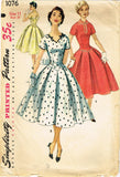 1950s Vintage Simplicity Sewing Pattern 1076 Misses Cocktail Dress Size 29 Bust