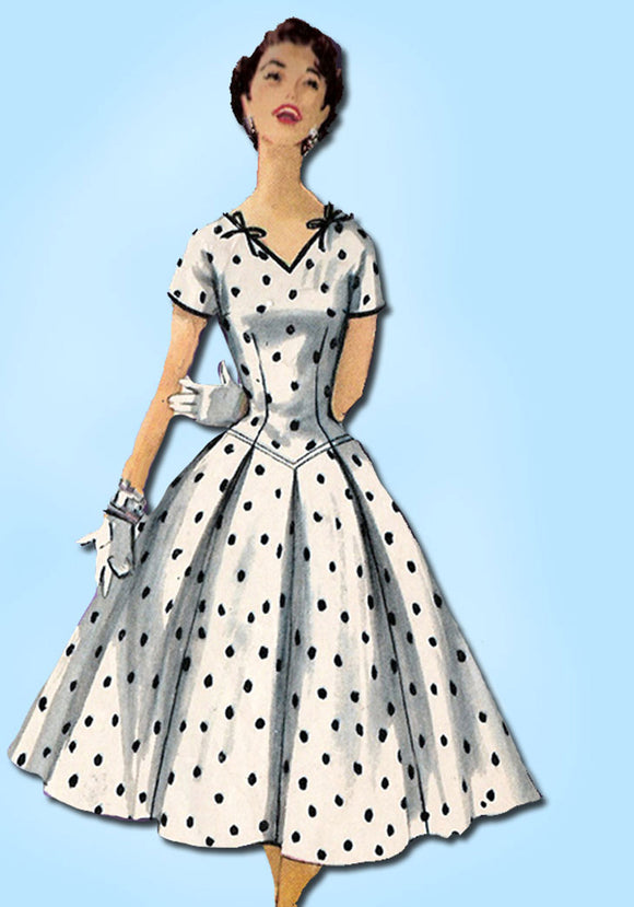 1950s Vintage Simplicity Sewing Pattern 1076 Misses Cocktail Dress Size 29 Bust