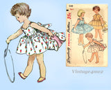 1950s Vintage Simplicity Sewing Pattern 1149 Sweet Toddler Girls Sun Dress Size 4