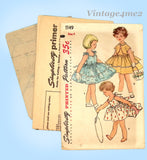  1950s Vintage Simplicity Sewing Pattern 1149 Sweet Toddler Girls Sun Dress Size 4