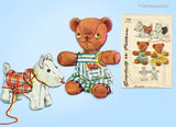 1940s Vintage Simplicity Pattern 1149 Darling Teddy Bear Stuffed Animal Doll Toy