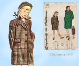 Simplicity 1197: 1940s Classic WWII Girls Boxy Coat & Hat Sz12 Vintage Sewing Pattern