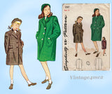 Simplicity 1197: 1940s Classic WWII Girls Boxy Coat & Hat Sz12 Vintage Sewing Pattern