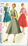 1950s Vintage Simplicity Sewing Pattern 1246 Misses Dress Jumper Blouse