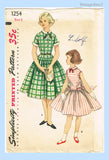 Simplicity 1254: 1950s Classic Toddler Girls Dress Size 6 Vintage Sewing Pattern