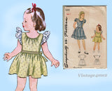Simplicity 1269: 1940s Sweet WWII Baby Girls Dress Size 2 Vintage Sewing Pattern