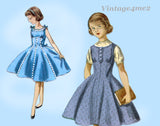 Simplicity 1291: 1950s Classic Little Girls Jumper Dress Vintage Sewing Pattern