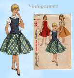 Simplicity 1294: 1950s Little Girls Skirt & Blouse Sz 10 Vintage Sewing Pattern