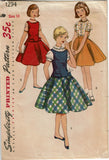 Simplicity 1294: 1950s Little Girls Skirt & Blouse Sz 10 Vintage Sewing Pattern