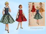 Simplicity 1294: 1950s Little Girls Skirt & Blouse Sz 10 Vintage Sewing Pattern