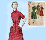 Simplicity 1319: 1950s Misses Shirtwaist Dress Size 34 B Vintage Sewing Pattern