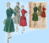 Simplicity 1319: 1950s Misses Shirtwaist Dress Size 34 B Vintage Sewing Pattern