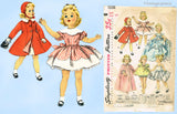 1950s Vintage Simplicity Sewing Pattern 1336 15 Inch Sweet Sue Doll Clothes