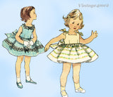 1950s Vintage Simplicity Sewing Pattern 1596 Cute Toddler Girls Party Dress