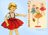 Simplicity 1702: 1950s Sweet Toddler Girls Dress Vintage Sewing Pattern