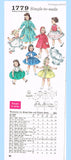 1950s Vintage Simplicity Sewing Pattern 1779 Sweet Sue Easy 31 Inch Doll Clothes