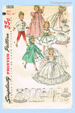 1950s Vintage Simplicity Sewing Pattern 1808 Uncut 18in High Heel Doll Clothes