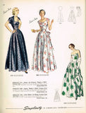 Simplicity 2442: 1940s Glamorous Strapless Gown Size 34 B Vintage Sewing Pattern