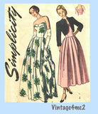 Simplicity 2442: 1940s Glamorous Strapless Gown Size 34 B Vintage Sewing Pattern