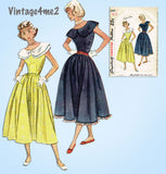 Simplicity 2497: 1940s Cute Misses Day Dress Size 32 Bust Vintage Sewing Pattern