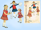 1950s Vintage Simplicity Sewing Pattern 2673 Baby Girls Dress or Suit Size 1