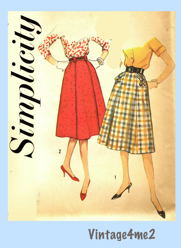 Simplicity 2701: 1950s Uncut Misses Slenderette Skirt 32W Vintage Sewing Pattern