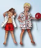 1940s Vintage Simplicity Sewing Pattern 2891 Easy Toddler Shirt and Shorts Sz 4
