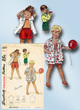 1940s Vintage Simplicity Sewing Pattern 2891 Easy Toddler Shirt and Shorts Sz 4