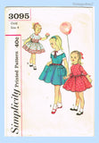 Original Circa 1959 Simplicity Pattern No. 3095 - Child's Dress
