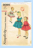 Original Circa 1959 Simplicity Pattern No. 3095 - Child's Dress