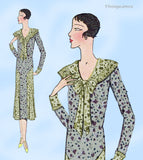 Simplicity 318: 1930s Rare Misses Street Dress Size 40 Bust Vintage Sewing Pattern