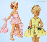 1950s Vintage Simplicity Pattern 3243 Cute Toddler Dress Romper Bonnet Sz 3 Uncut