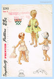 1950s Vintage Simplicity Pattern 3243 Cute Toddler Dress Romper Bonnet Sz 3 Uncut