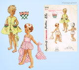 1950s Vintage Simplicity Pattern 3243 Cute Toddler Dress Romper Bonnet Sz 3 Uncut