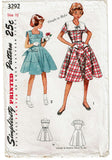 1950s Vintage Simplicity Sewing Pattern 3292 Simple Little Girls Dress Size 10