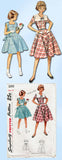 1950s Vintage Simplicity Sewing Pattern 3292 Simple Little Girls Dress Size 10