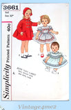 1960s Vintage Simplicity Sewing Pattern 3661 Life Size 32 Inch Doll Clothes Set