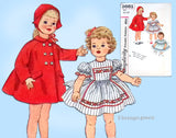 1960s Vintage Simplicity Sewing Pattern 3661 Life Size 32 Inch Doll Clothes Set