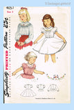 1950s Vintage Simplicity Sewing Pattern 4057 Embroidered Toddler Blouse Sz 3